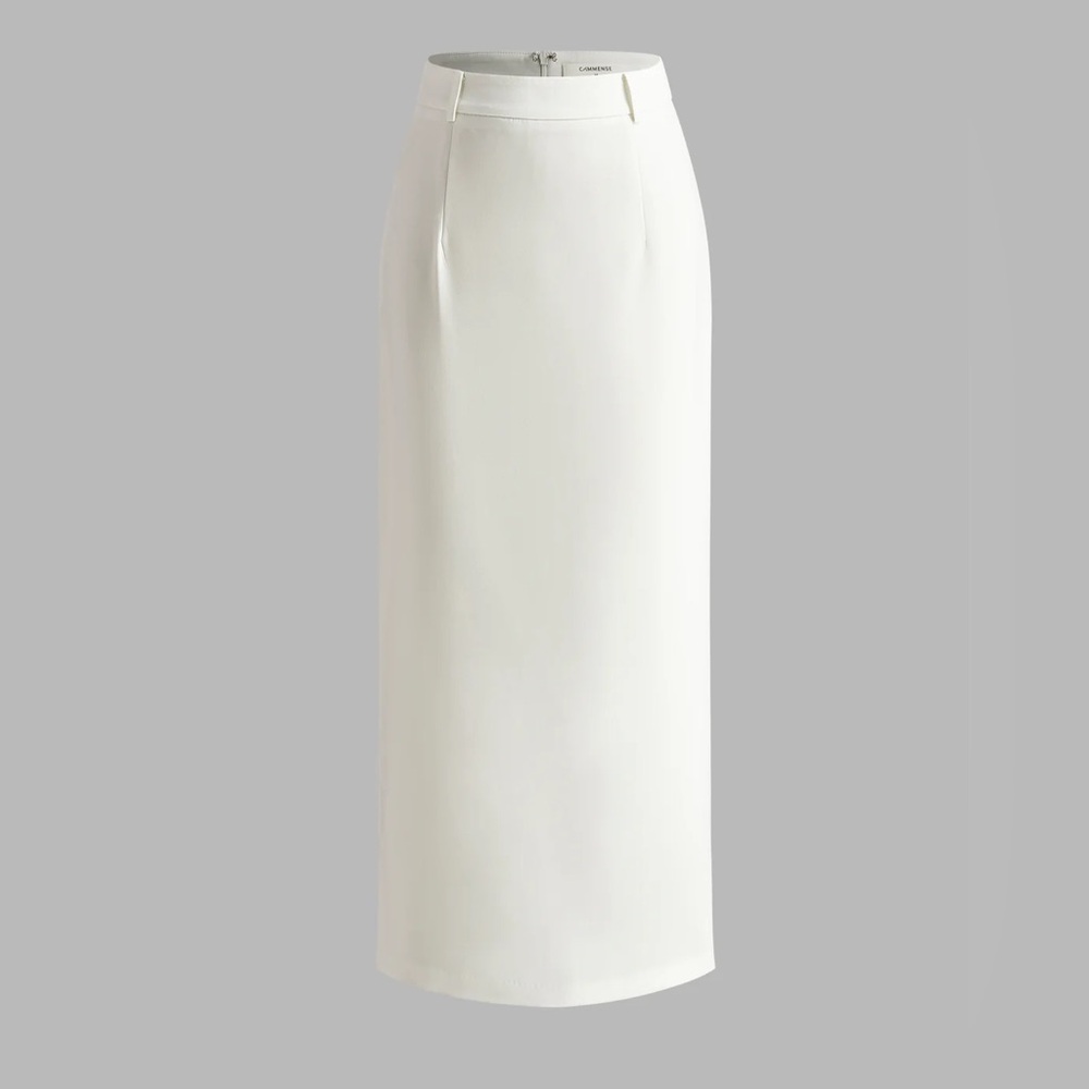 68 Elegant Slit Back Maxi Skirt Without Belt